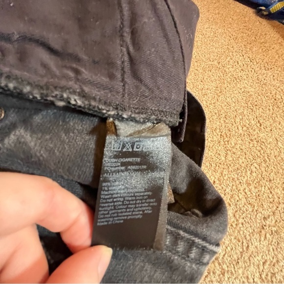 All Saints Cigarette High Rise Skinny Jeans Stone Black Gray Wash Button Fly 30 - Picture 9 of 10